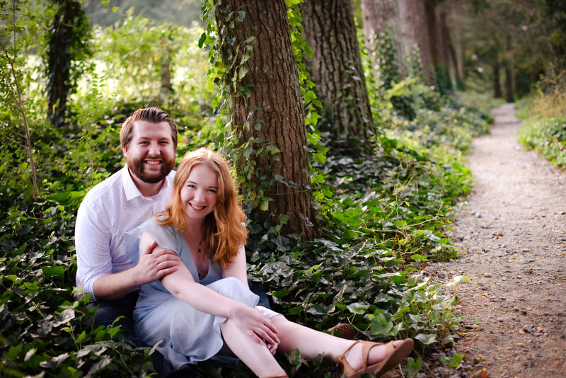 natural light engagement portraits Carl Sandburg home photography